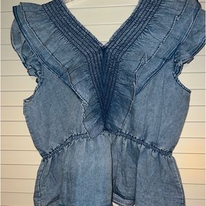 Denim peplum top XL Super cute